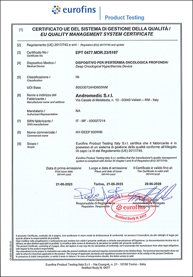 CERTIFICATE CE (EPT 0477, MDR)